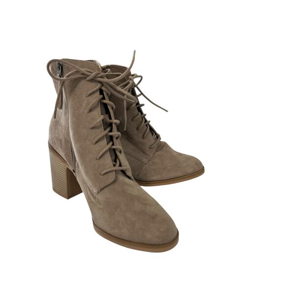 Faux Leather Vegan Suede Stone Midi Boots High Heel Time and Tru Western - Picture 2 of 6